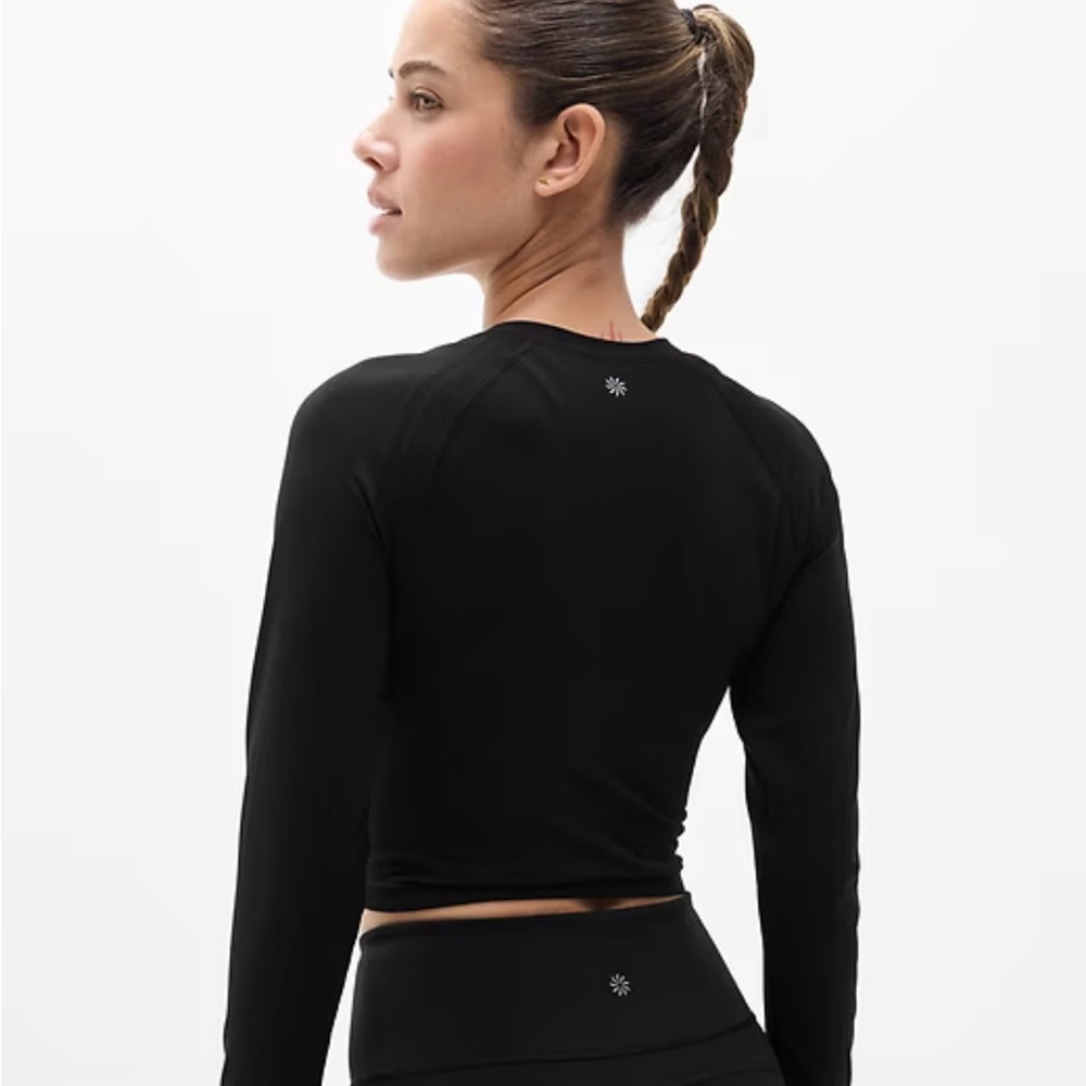 Athleta Black Long Sleeve Crop Top - Picture 2 of 5